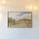 Beach Dunes I by Aledanda. shown as a paper print in a natural frame. Available as a archival giclee rolled canvas, fine art paper, or poster print. SKU 46210i.