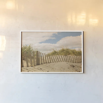 Beach Dunes I by Aledanda. shown as a paper print in a white frame. Available as a archival giclee rolled canvas, fine art paper, or poster print. SKU 46210i.