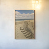 Beach Dunes II by Aledanda. shown as a paper print in a natural frame. Available as a archival giclee rolled canvas, fine art paper, or poster print. SKU 46211h.