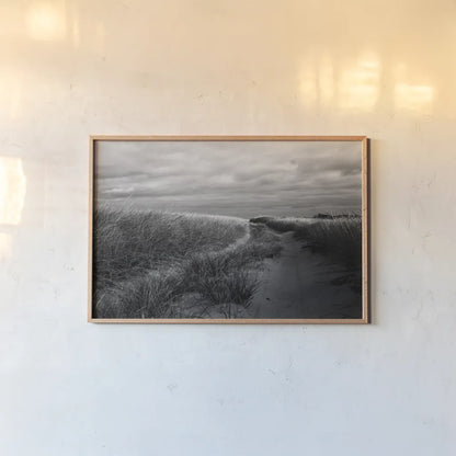 Beach Grasses by Aledanda. shown as a paper print in a natural frame. Available as a archival giclee rolled canvas, fine art paper, or poster print. SKU 64363i.
