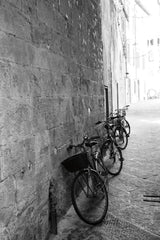 Bicycles in the Alley by Aledanda. SKU 67688h. Archival Giclee Fine art print for wall decor.