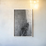 Bicycles in the Alley by Aledanda. shown as a paper print in a white frame. Available as a archival giclee rolled canvas, fine art paper, or poster print. SKU 67688h.