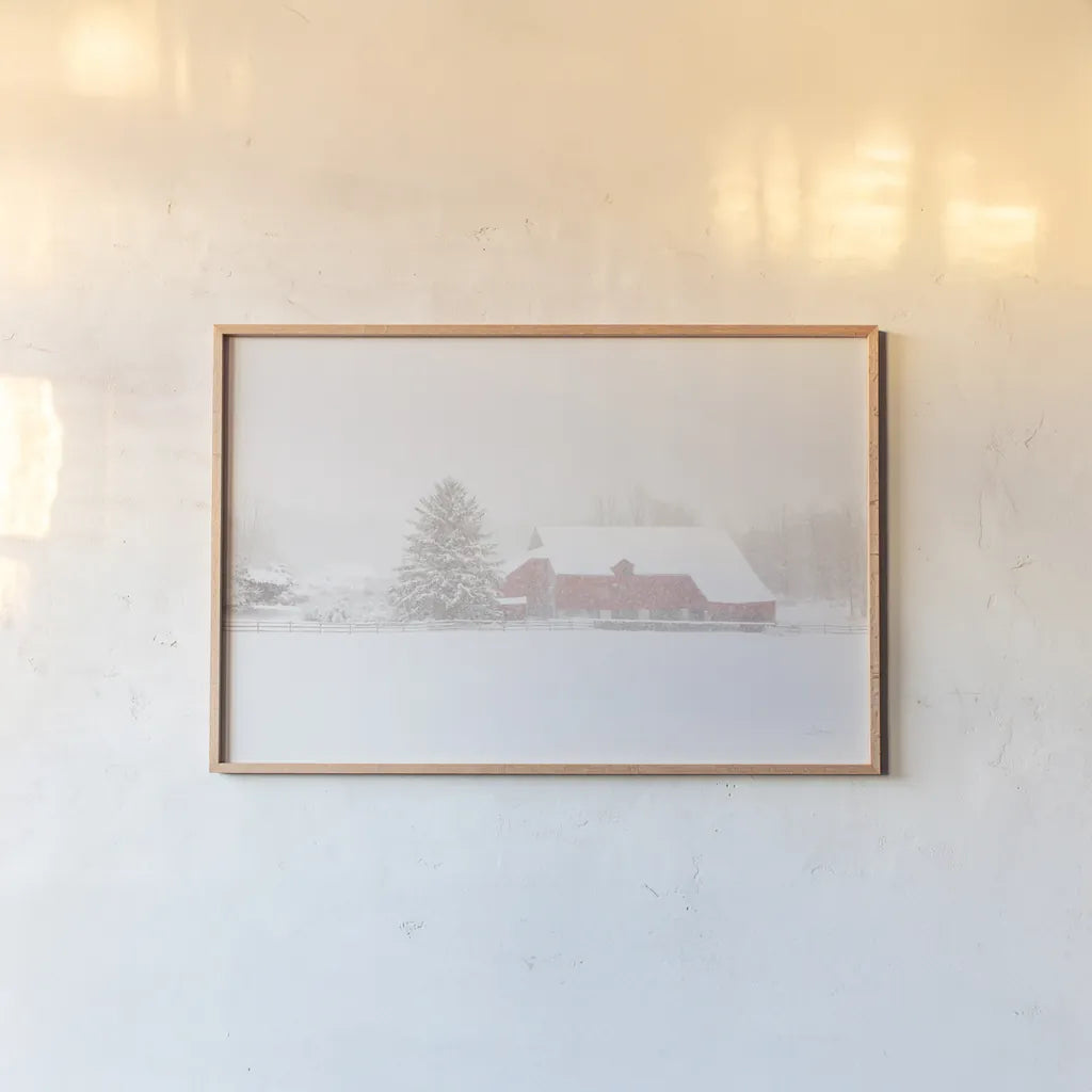 Big Red by Aledanda. shown as a paper print in a natural frame. Available as a archival giclee rolled canvas, fine art paper, or poster print. SKU 60530i.