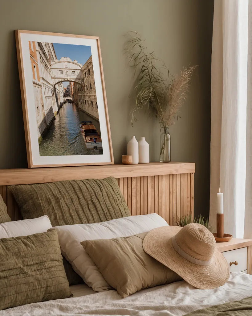 Bridge of Sighs by Aledanda. shown as a paper print in a natural frame. Available as a archival giclee rolled canvas, fine art paper, or poster print. SKU 81691h.