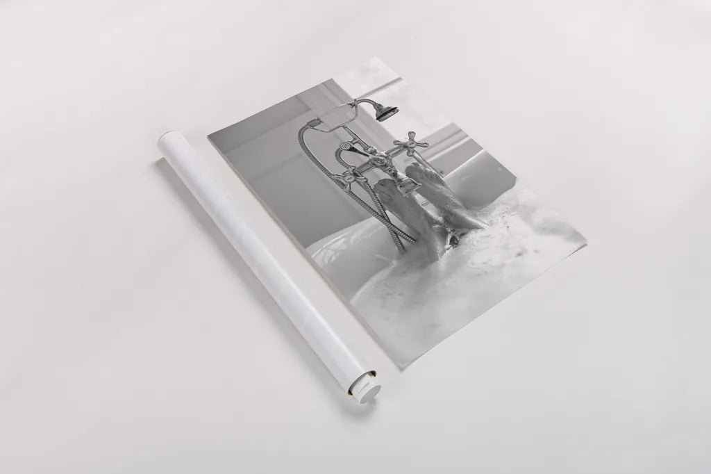 Bubble Bath I by Aledanda. shown as a rolled paper print. Available as archival giclee rolled canvas, fine art paper, or poster print. SKU 57992h.