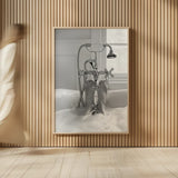 Bubble Bath I by Aledanda. shown as over sized large wall art. Available as an archival giclee rolled canvas, fine art paper, or poster print. SKU 57992h.