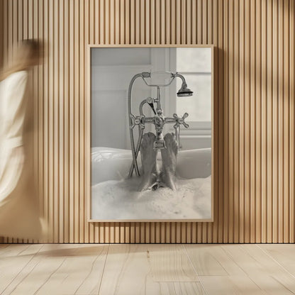 Bubble Bath I by Aledanda. shown as over sized large wall art. Available as an archival giclee rolled canvas, fine art paper, or poster print. SKU 57992h.