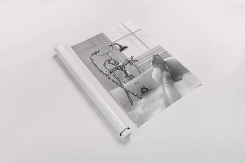 Bubble Bath II by Aledanda. shown as a rolled paper print. Available as archival giclee rolled canvas, fine art paper, or poster print. SKU 57993h.