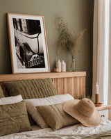 Classic Car V by Aledanda. shown as a paper print in a natural frame. Available as a archival giclee rolled canvas, fine art paper, or poster print. SKU 37462h.