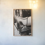 Classic Car V by Aledanda. shown as a paper print in a natural frame. Available as a archival giclee rolled canvas, fine art paper, or poster print. SKU 37462h.
