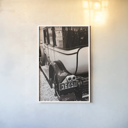 Classic Car V by Aledanda. shown as a paper print in a white frame. Available as a archival giclee rolled canvas, fine art paper, or poster print. SKU 37462h.
