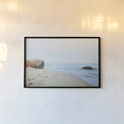 Coastal Rocks by Aledanda. shown as a paper print in a black flame. Available as a archival giclee rolled canvas, fine art paper, or poster print. SKU 46203i.