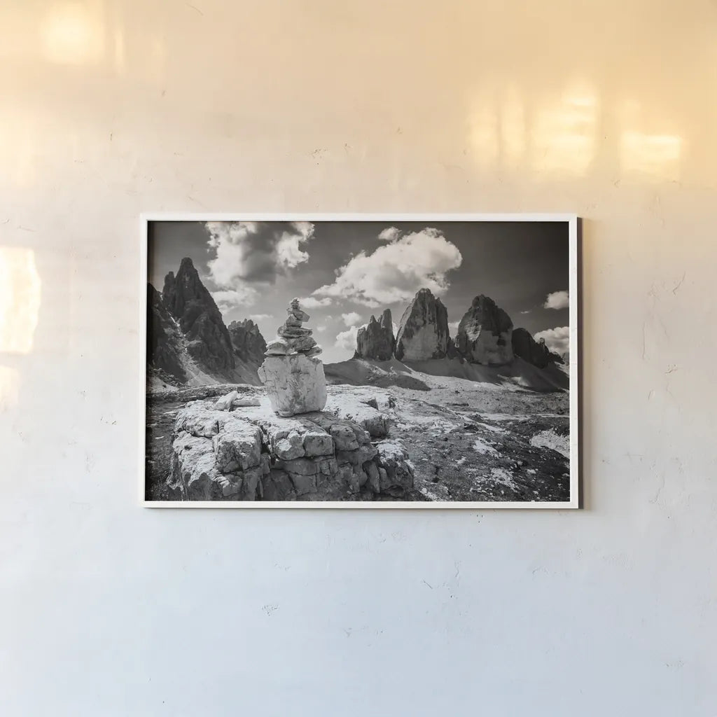 Dolomiti II by Aledanda. shown as a paper print in a white frame. Available as a archival giclee rolled canvas, fine art paper, or poster print. SKU 64365i.