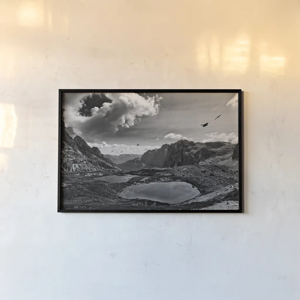 Dolomiti III by Aledanda. shown as a paper print in a black flame. Available as a archival giclee rolled canvas, fine art paper, or poster print. SKU 64366i.