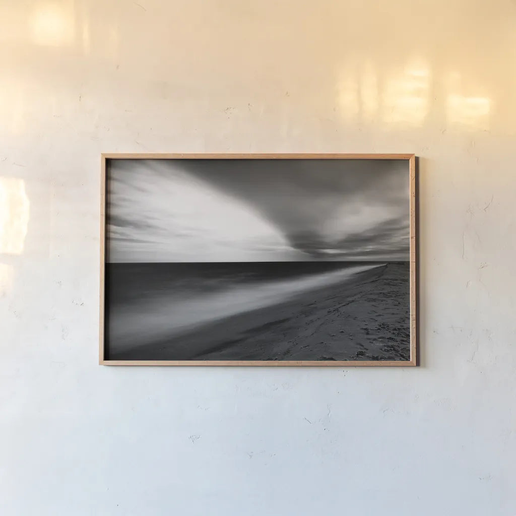 Edge of the Earth by Aledanda. shown as a paper print in a natural frame. Available as a archival giclee rolled canvas, fine art paper, or poster print. SKU 64368i.