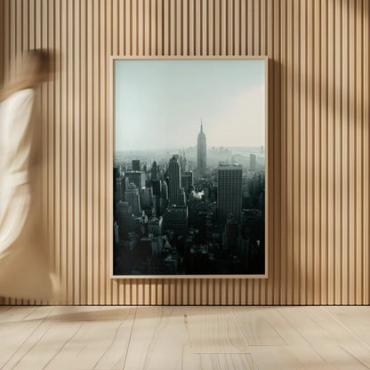 Empire Blue Gray by Aledanda. shown as over sized large wall art. Available as an archival giclee rolled canvas, fine art paper, or poster print. SKU 79231h.