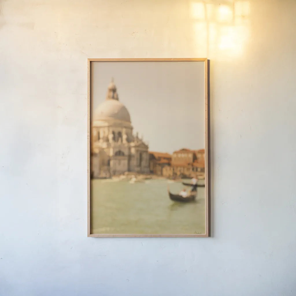 Essence of Venice I by Aledanda. shown as a paper print in a natural frame. Available as a archival giclee rolled canvas, fine art paper, or poster print. SKU 81692h.