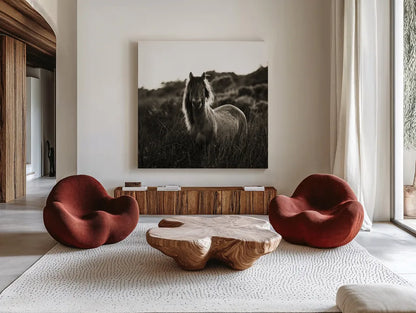 Evening Glow Crop by Aledanda. Shown as extra-large giant wall art in a modern living room. Available as an archival giclee rolled canvas, fine art paper, or poster print. SKU 38298a.