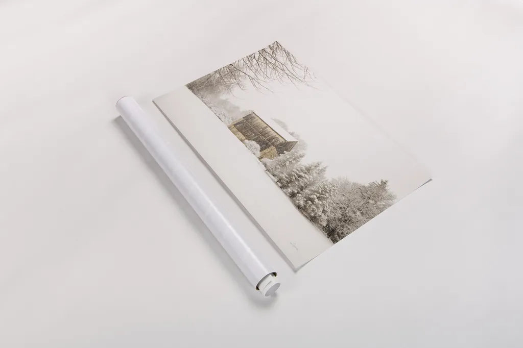 First Snow by Aledanda. shown as a rolled paper print. Available as archival giclee rolled canvas, fine art paper, or poster print. SKU 38290i.