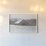 First Snow by Aledanda. shown as a paper print in a white frame. Available as a archival giclee rolled canvas, fine art paper, or poster print. SKU 60531i.