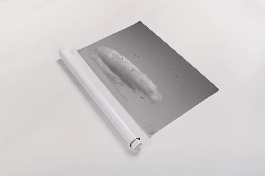 Flock in Flight by Aledanda. shown as a rolled paper print. Available as archival giclee rolled canvas, fine art paper, or poster print. SKU 75861i.