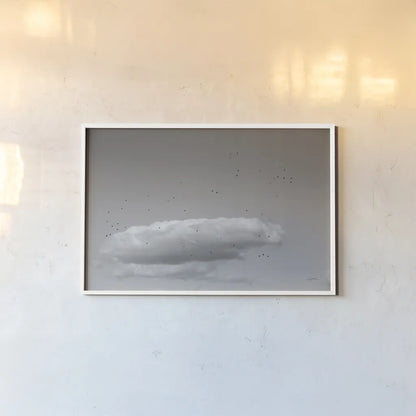 Flock in Flight by Aledanda. shown as a paper print in a white frame. Available as a archival giclee rolled canvas, fine art paper, or poster print. SKU 75861i.