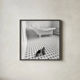 From Here to There by Aledanda. Shown in a sleek black glass frame for a contemporary gallery look. Available as an archival giclee rolled canvas, fine art paper, or poster print. SKU 10099a.