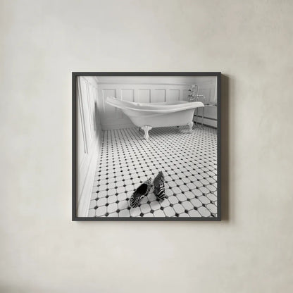 From Here to There by Aledanda. Shown in a sleek black glass frame for a contemporary gallery look. Available as an archival giclee rolled canvas, fine art paper, or poster print. SKU 10099a.