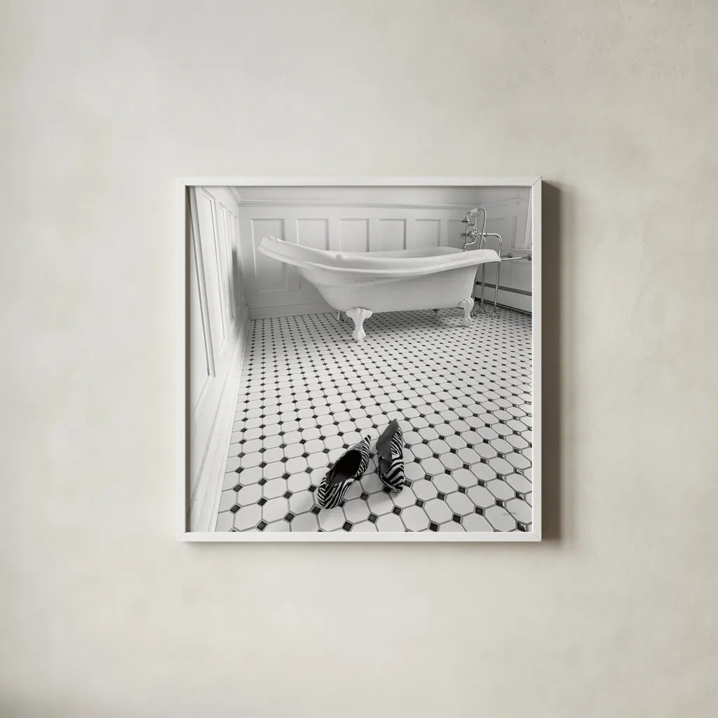 From Here to There by Aledanda. Shown in a crisp white glass frame for a clean and minimalist style. Available as an archival giclee rolled canvas, fine art paper, or poster print. SKU 10099a.