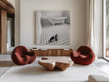 From Here to There by Aledanda. Shown as extra-large giant wall art in a modern living room. Available as an archival giclee rolled canvas, fine art paper, or poster print. SKU 10099a.