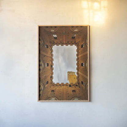 From the Courtyard by Aledanda. shown as a paper print in a natural frame. Available as a archival giclee rolled canvas, fine art paper, or poster print. SKU 71237h.