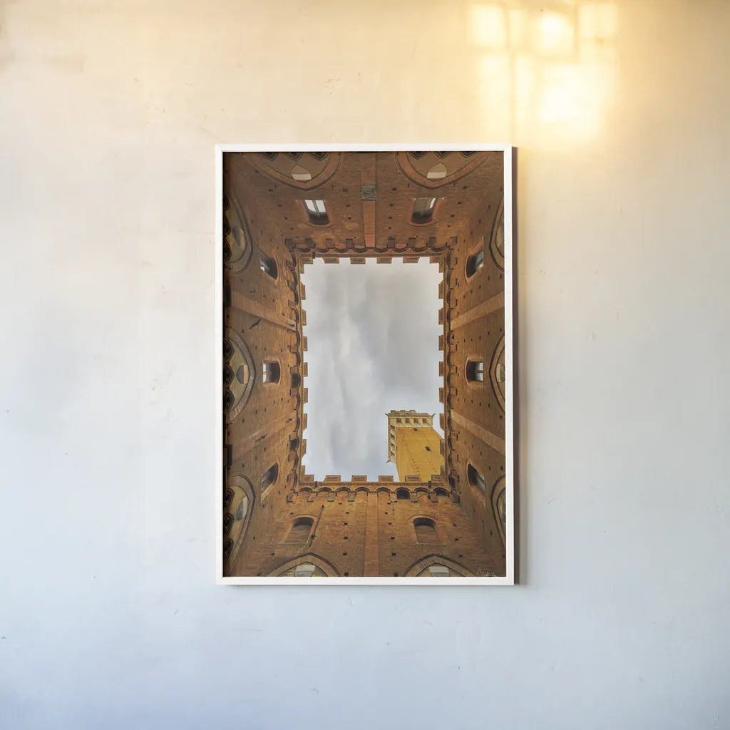 From the Courtyard by Aledanda. shown as a paper print in a white frame. Available as a archival giclee rolled canvas, fine art paper, or poster print. SKU 71237h.