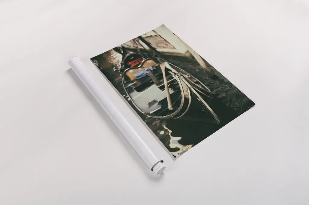 Gondola Detail by Aledanda. shown as a rolled paper print. Available as archival giclee rolled canvas, fine art paper, or poster print. SKU 81694h.