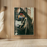 Gondola Detail by Aledanda. shown as over sized large wall art. Available as an archival giclee rolled canvas, fine art paper, or poster print. SKU 81694h.