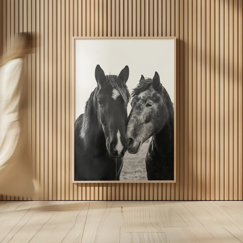 Good Friends Mane by Aledanda. shown as over sized large wall art. Available as an archival giclee rolled canvas, fine art paper, or poster print. SKU 71287h.