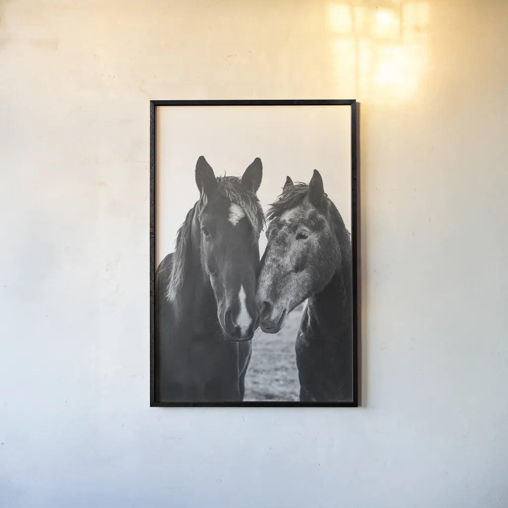 Good Friends Mane by Aledanda. shown as a paper print in a black flame. Available as a archival giclee rolled canvas, fine art paper, or poster print. SKU 71287h.