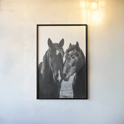 Good Friends Mane by Aledanda. shown as a paper print in a black flame. Available as a archival giclee rolled canvas, fine art paper, or poster print. SKU 71287h.