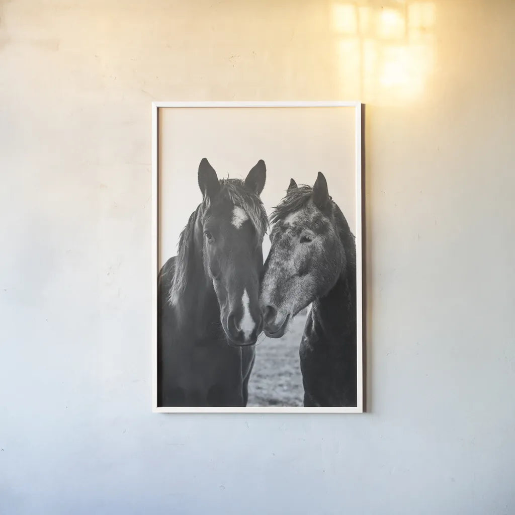 Good Friends Mane by Aledanda. shown as a paper print in a white frame. Available as a archival giclee rolled canvas, fine art paper, or poster print. SKU 71287h.