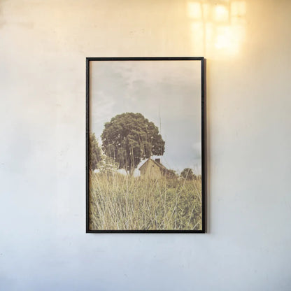 Grass and Sky Light by Aledanda. shown as a paper print in a black flame. Available as a archival giclee rolled canvas, fine art paper, or poster print. SKU 71600h.