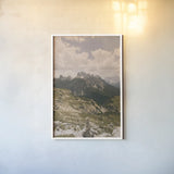 Grassy Mountain Slopes by Aledanda. shown as a paper print in a white frame. Available as a archival giclee rolled canvas, fine art paper, or poster print. SKU 63230h.