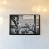 Hot and Cold I  by Aledanda. shown as a paper print in a black flame. Available as a archival giclee rolled canvas, fine art paper, or poster print. SKU 58220i.