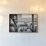 Hot and Cold I  by Aledanda. shown as a paper print in a natural frame. Available as a archival giclee rolled canvas, fine art paper, or poster print. SKU 58220i.