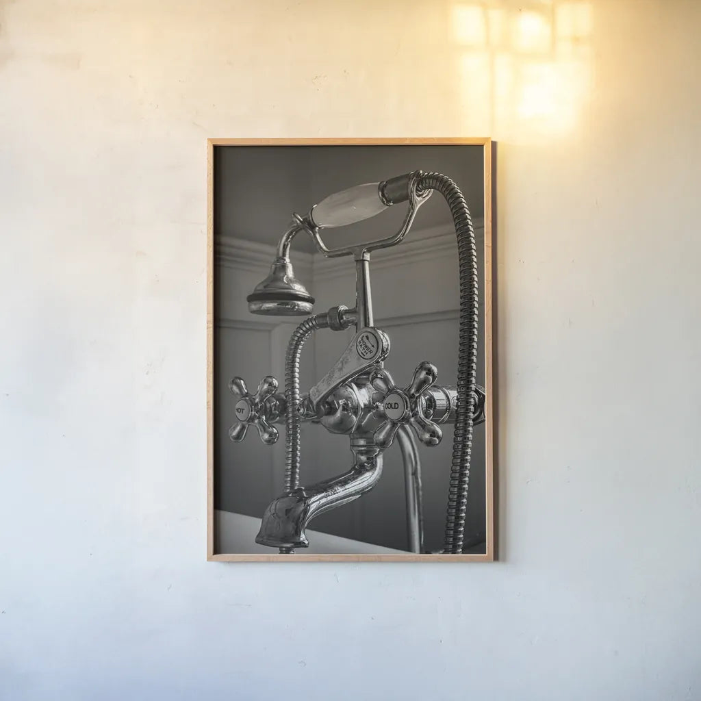 Hot and Cold II by Aledanda. shown as a paper print in a natural frame. Available as a archival giclee rolled canvas, fine art paper, or poster print. SKU 58221h.