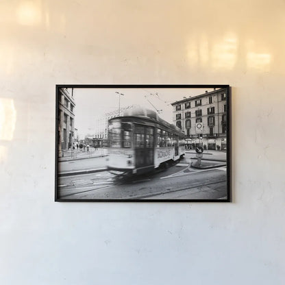 In Town by Aledanda. shown as a paper print in a black flame. Available as a archival giclee rolled canvas, fine art paper, or poster print. SKU 47849i.