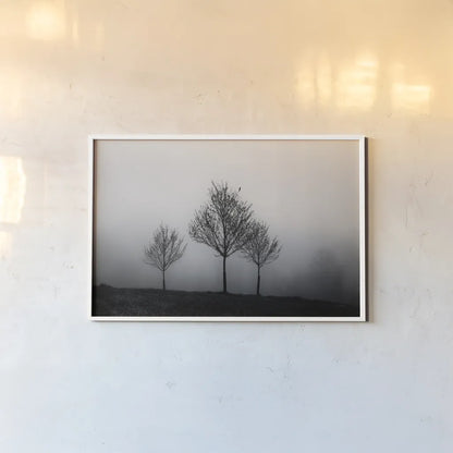 In the Fog by Aledanda. shown as a paper print in a white frame. Available as a archival giclee rolled canvas, fine art paper, or poster print. SKU 38324i.