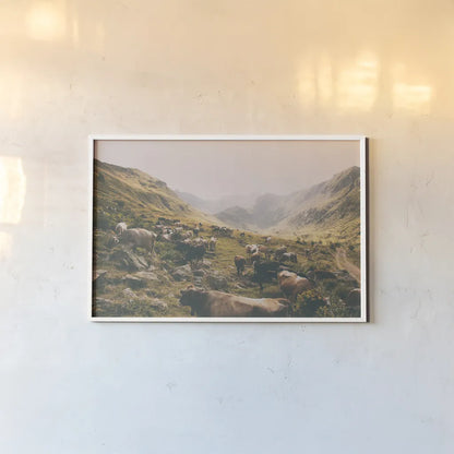 In the Valley by Aledanda. shown as a paper print in a white frame. Available as a archival giclee rolled canvas, fine art paper, or poster print. SKU 38320i.