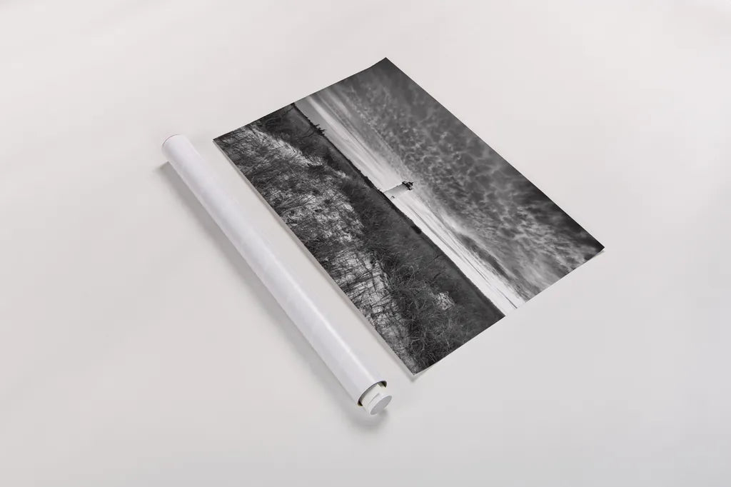 Lighthouse on Coast by Aledanda. shown as a rolled paper print. Available as archival giclee rolled canvas, fine art paper, or poster print. SKU 37448i.