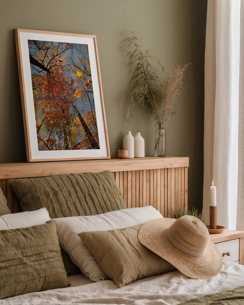 Looking Up II by Aledanda. shown as a paper print in a natural frame. Available as a archival giclee rolled canvas, fine art paper, or poster print. SKU 38287h.