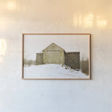 Majestic in the Snow by Aledanda. shown as a paper print in a natural frame. Available as a archival giclee rolled canvas, fine art paper, or poster print. SKU 60532i.
