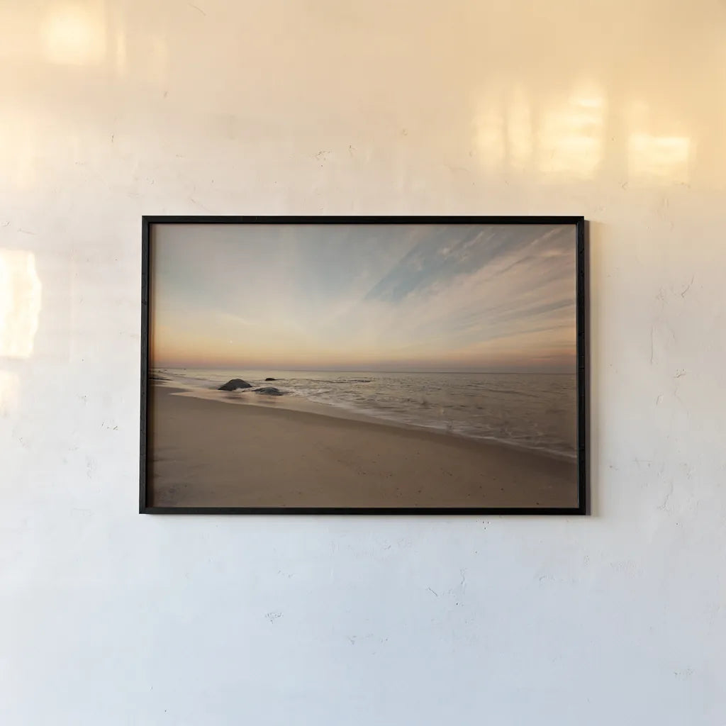 Marthas Vineyard Beach II by Aledanda. shown as a paper print in a black flame. Available as a archival giclee rolled canvas, fine art paper, or poster print. SKU 53598i.